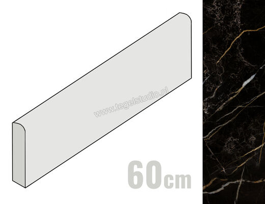  Ceramiche Caesar Anima Nero Atlante 7.2x60 cm Plint Glanzend Vlak Lucidato ADRT CAE | 354718