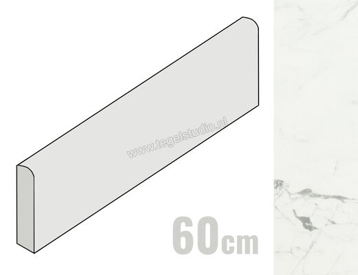  Ceramiche Caesar Anima Statuario Venato 7.2x60 cm Plint Glanzend Vlak Lucidato ACGO CAE | 354823