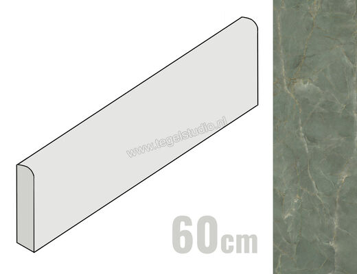  Ceramiche Caesar Anima Ever Sage Green 7.2x60 cm Plint Glanzend Vlak Lucidato AFD2 CAE | 354835