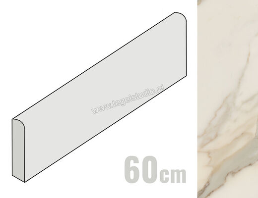  Ceramiche Caesar Anima Futura Golden White 7.2x60 cm Plinthe Glanzend Vlak Lucidato AGGC CAE | 356680
