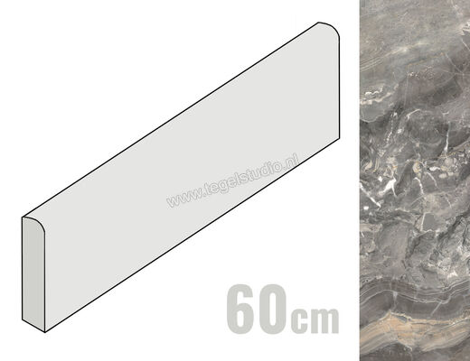  Ceramiche Caesar Anima Futura Keen Grey 7.2x60 cm Plinthe Glanzend Vlak Lucidato AGGG CAE | 356692