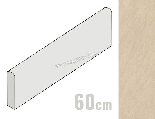  Ceramiche Caesar Key_Mood Canvas 7.2x60 cm Plint Mat Gestructureerd Naturale AGIC CAE | 358978
