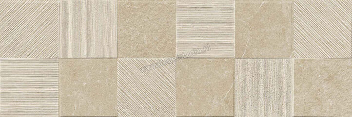  Ragno Eterna Greige 30x90 cm Wandtegel Quadro 3D Mat Gestructureerd Naturale R8HW | 365755