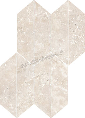  Ragno Realstone_Travertino Cross Bianco 29.4x40.7 cm Mozaiek Losanga Mat Vlak Naturale RCL9 | 374953