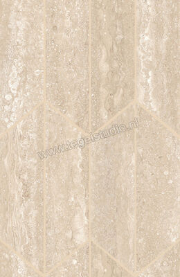  Ragno Realstone_Travertino Vein Beige 29.4x40.7 cm Mozaiek Losanga Mat Vlak Naturale RCLC | 374962