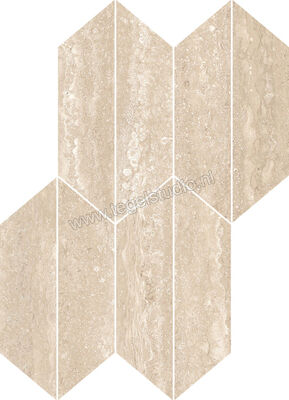  Ragno Realstone_Travertino Vein Beige 29.4x40.7 cm Mozaiek Losanga Mat Vlak Naturale RCLC | 374965