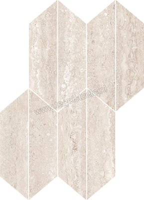  Ragno Realstone_Travertino Vein Bianco 29.4x40.7 cm Mozaiek Losanga Mat Vlak Naturale RCLE | 374977