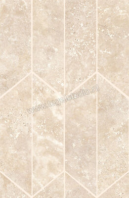  Ragno Realstone_Travertino Cross Noce 29.4x40.7 cm Mozaiek Losanga Mat Vlak Naturale RCLF | 374980