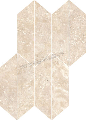  Ragno Realstone_Travertino Cross Noce 29.4x40.7 cm Mozaiek Losanga Mat Vlak Naturale RCLF | 374983