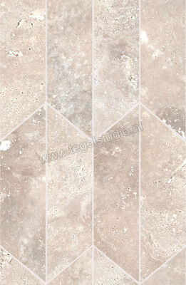  Ragno Realstone_Travertino Cross Beige 29.4x40.7 cm Mozaiek Losanga Mat Vlak Naturale RCLG | 374986