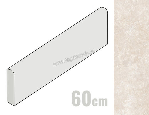  Ragno Realstone_Travertino Cross Bianco 7x60 cm Plint Mat Vlak Naturale RCJ8 | 375865