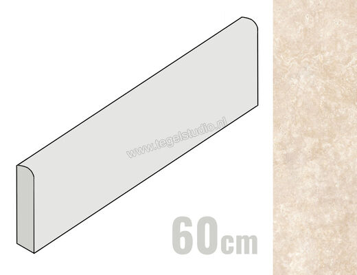  Ragno Realstone_Travertino Cross Beige 7x60 cm Plint Mat Vlak Naturale RCJ9 | 375868