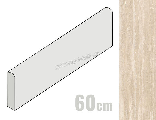  Ragno Realstone_Travertino Vein Beige 7x60 cm Plint Mat Vlak Naturale RCJD | 375877