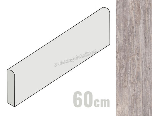  Ragno Realstone_Travertino Vein Titanio 7x60 cm Plint Mat Vlak Naturale RCJE | 375880