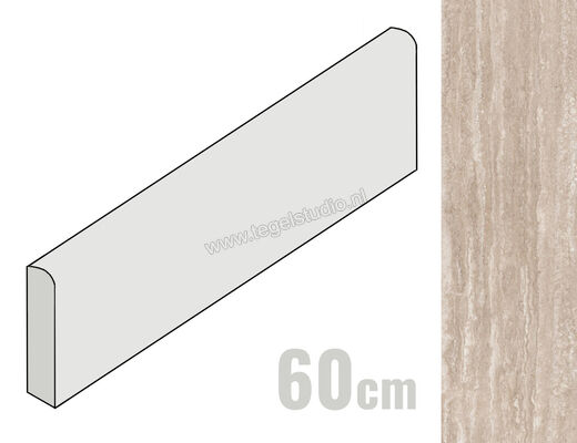  Ragno Realstone_Travertino Vein Noce 7x60 cm Plint Mat Vlak Naturale RCJF | 375883