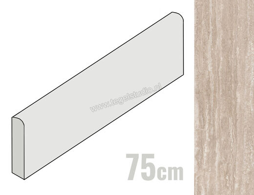  Ragno Realstone_Travertino Vein Noce 7x75 cm Plint Mat Vlak Naturale RCJH | 375889