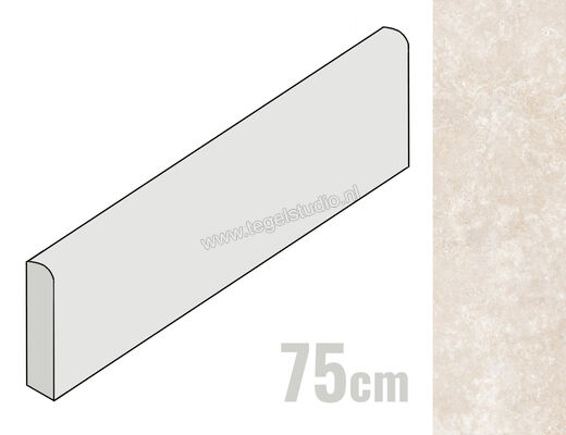  Ragno Realstone_Travertino Cross Bianco 7x75 cm Plint Mat Vlak Naturale RCJJ | 375892