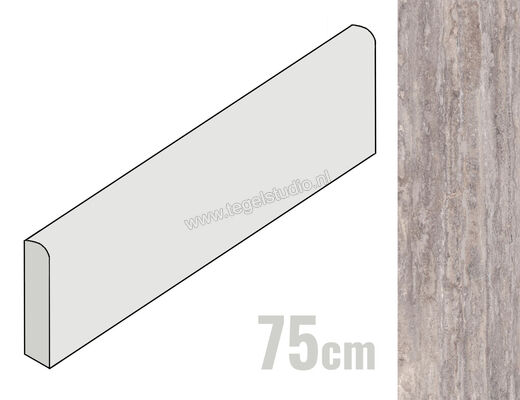  Ragno Realstone_Travertino Vein Titanio 7x75 cm Plint Mat Vlak Naturale RCJN | 375904