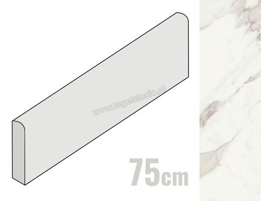  Ragno Incanto Calacatta Michelangelo 7x75 cm Plint Mat Vlak Naturale R93K | 375919