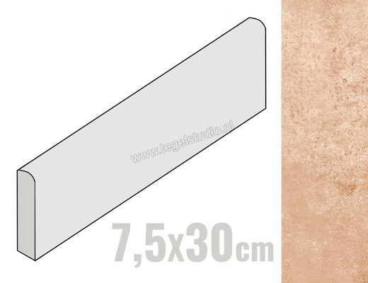  Ragno Epoca Rosa 7.5x30 cm Plint Mat Vlak Naturale R03M | 377287