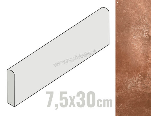  Ragno Epoca Cotto Scuro 7.5x30 cm Plint Mat Vlak Naturale R03N | 377290