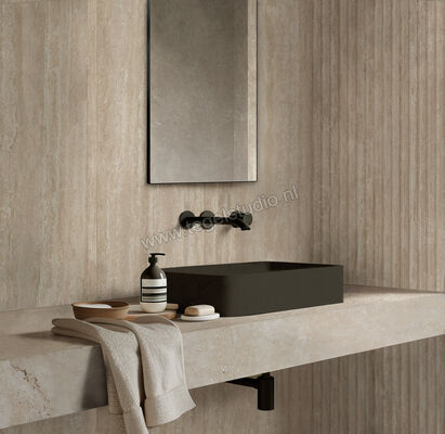  Ragno Travertino Wall Vein Beige 40x120 cm Wandtegel Struttura 3D Dorica Mat Gestructureerd Naturale RCUN | 377743