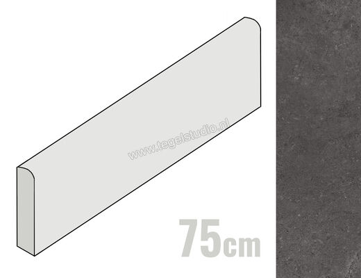  Ragno Creek Antracite 7x75 cm Plint Mat Vlak Naturale R9FH | 381172