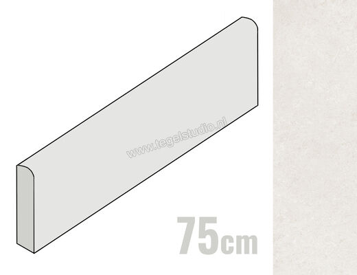  Ragno Creek Bianco 7x75 cm Plint Mat Vlak Naturale R9FF | 381178