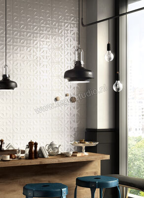 Ragno Freestyle White 25x76 cm Wandtegel Fiore 3D Glanzend Gestructureerd Glossy R75H | 381205