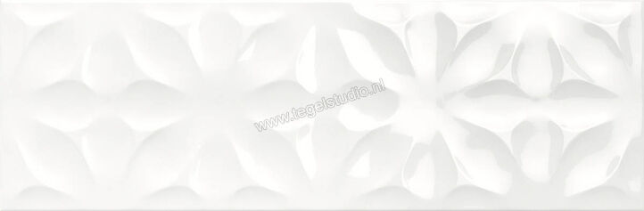  Ragno Freestyle White 25x76 cm Wandtegel Fiore 3D Glanzend Gestructureerd Glossy R75H | 381217