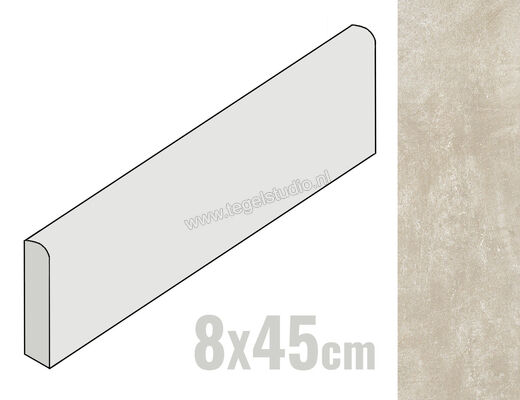  Ragno Sound Cream 8x45 cm Plint Mat Vlak Naturale R53U | 382090