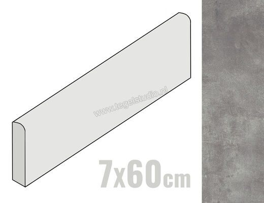  Ragno Sound Smoke 7x60 cm Plint Mat Vlak Naturale R49U | 382096