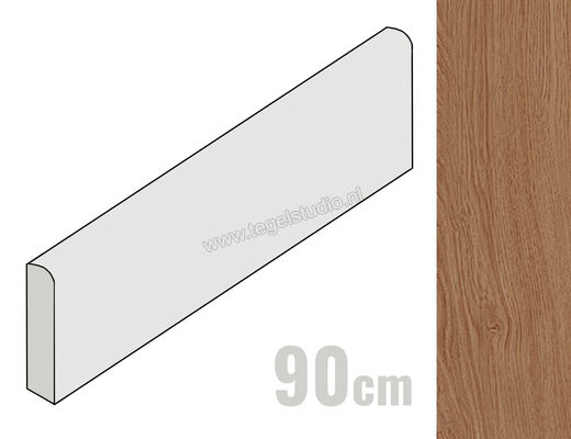  Ragno Woodpassion Brown 7.5x90 cm Plint Mat Vlak Naturale R44R | 383437