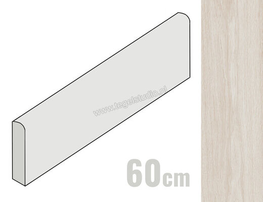  Ragno Woodsoft Bianco 6x60 cm Plint Mat Vlak Naturale R19J | 383551
