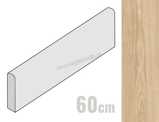  Ragno Woodsoft Beige Chiaro 6x60 cm Plint Mat Vlak Naturale R19K | 383554
