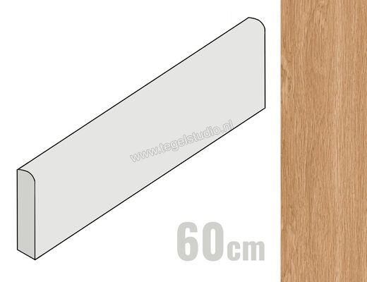  Ragno Woodsoft Beige Scuro 6x60 cm Plint Mat Vlak Naturale R19L | 383557