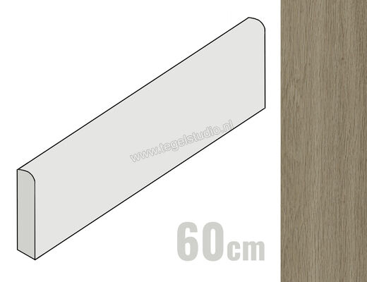  Ragno Woodsoft Tortora 6x60 cm Plint Mat Vlak Naturale R19M | 383560