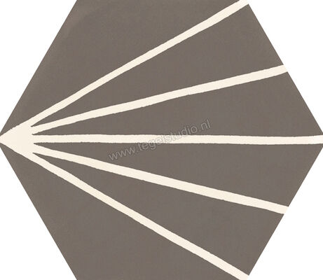  Ragno Stratford Dark Grey 18.2x21 cm Vloertegel / Wandtegel Decoro Tratto Mat Vlak Naturale R8YR | 385195