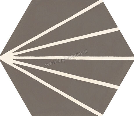  Ragno Stratford Dark Grey 18.2x21 cm Vloertegel / Wandtegel Decoro Tratto Mat Vlak Naturale R8YR | 385201