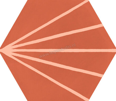  Ragno Stratford Red 18.2x21 cm Vloertegel / Wandtegel Decoro Tratto Mat Vlak Naturale R8YS | 385207
