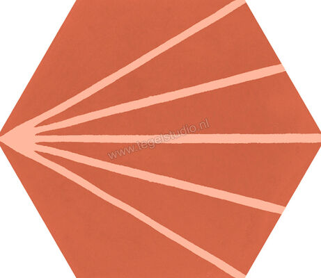  Ragno Stratford Red 18.2x21 cm Vloertegel / Wandtegel Decoro Tratto Mat Vlak Naturale R8YS | 385210