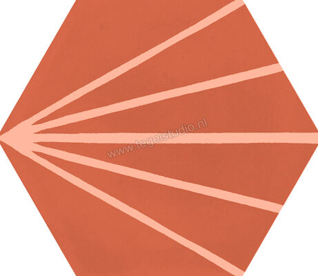  Ragno Stratford Red 18.2x21 cm Vloertegel / Wandtegel Decoro Tratto Mat Vlak Naturale R8YS | 385213