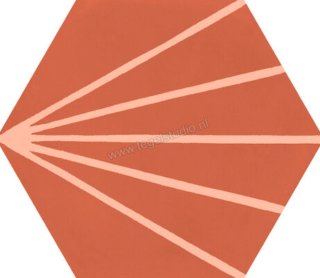  Ragno Stratford Red 18.2x21 cm Vloertegel / Wandtegel Decoro Tratto Mat Vlak Naturale R8YS | 385222