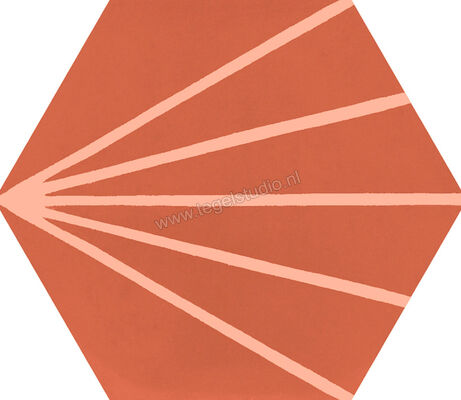  Ragno Stratford Red 18.2x21 cm Vloertegel / Wandtegel Decoro Tratto Mat Vlak Naturale R8YS | 385225