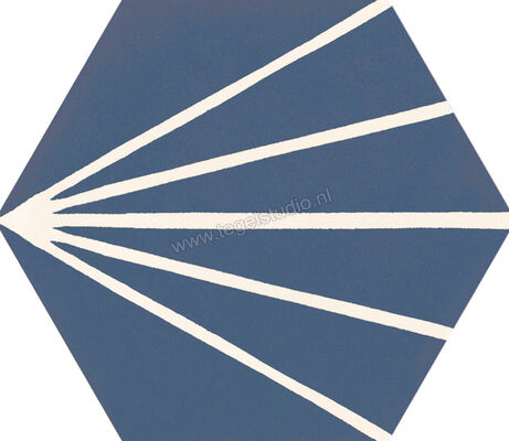 Ragno Stratford Blue 18.2x21 cm Vloertegel / Wandtegel Decoro Tratto Mat Vlak Naturale R8YU | 385255