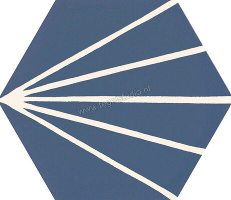  Ragno Stratford Blue 18.2x21 cm Vloertegel / Wandtegel Decoro Tratto Mat Vlak Naturale R8YU | 385261