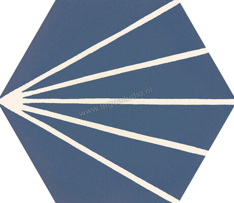  Ragno Stratford Blue 18.2x21 cm Vloertegel / Wandtegel Decoro Tratto Mat Vlak Naturale R8YU | 385264