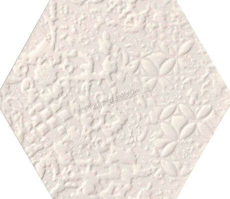  Ragno Stratford White 18.2x21 cm Wandtegel Struttura Crochet 3D Mat Vlak Naturale R92A | 385297