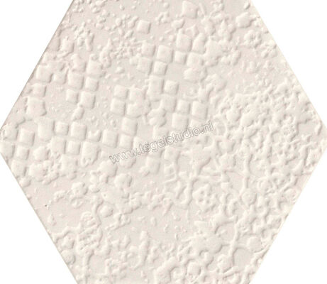  Ragno Stratford White 18.2x21 cm Wandtegel Struttura Crochet 3D Mat Vlak Naturale R92A | 385300