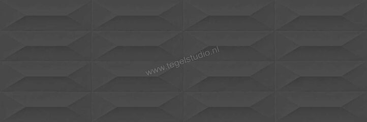  Ragno Tempera Antracite 30x90 cm Wandtegel Struttura Trape 3D Mat Gestructureerd Naturale R700 | 385816